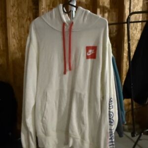 Nike Off-White Hoodie with Orange Details.